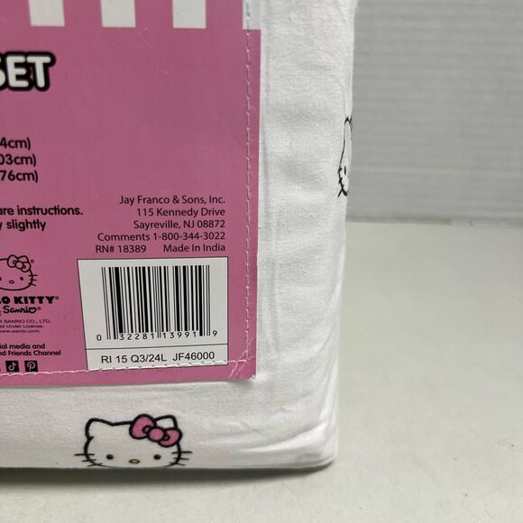 HELLO‎ KITTY Cotton Queen Sheet Set White & Pink - Picture 4 of 8